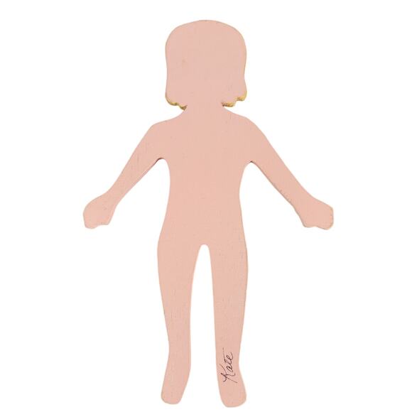 Vintage Wooden Paper Dolls with Handmade Outfits Set of 2 Collectible - Picture 5 of 16